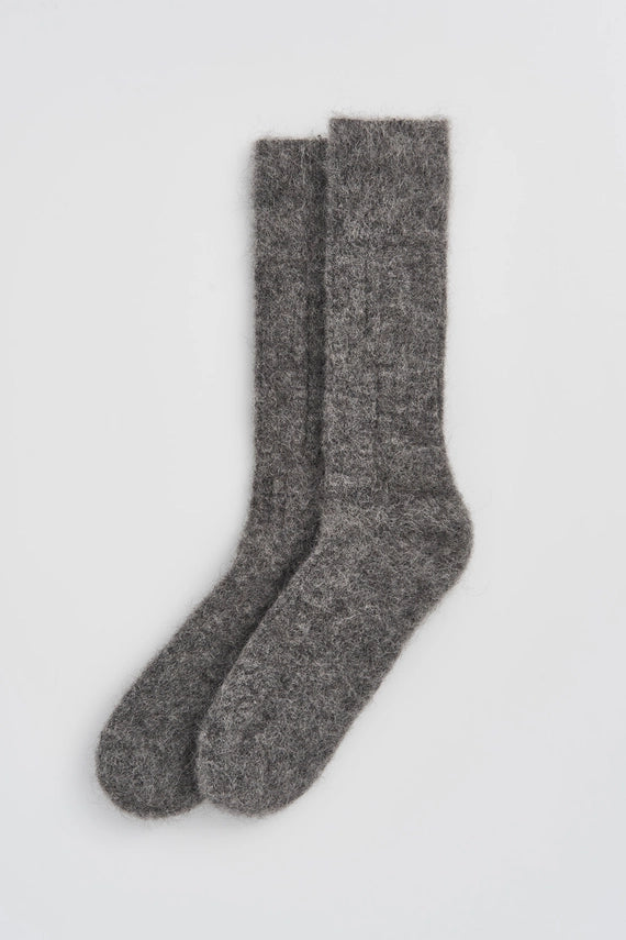 Ultra Soft Alpaca Ribbed Sleep Socks