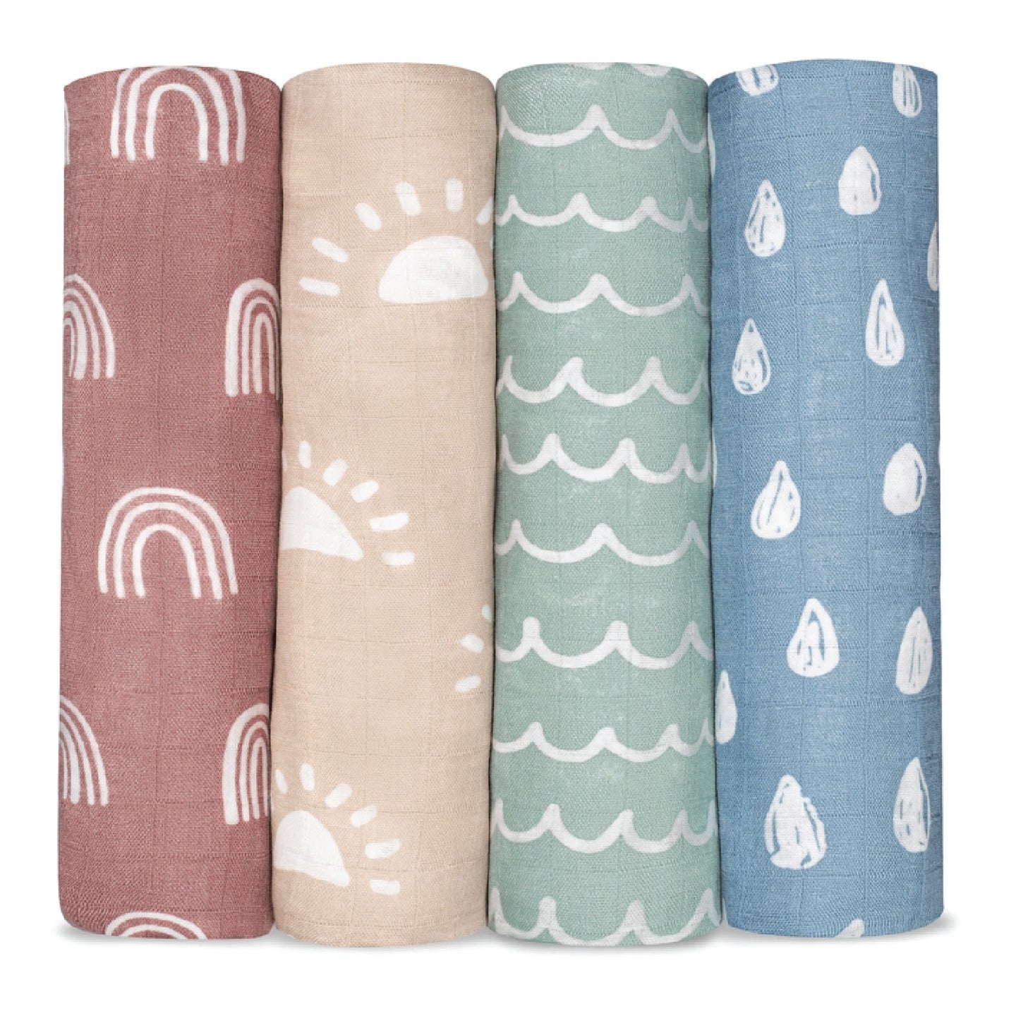 Baby Muslin Swaddle Blankets, 4 Pack