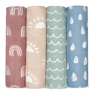 Baby Muslin Swaddle Blankets, 4 Pack