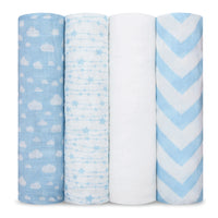 Baby Muslin Swaddle Blankets, 4 Pack