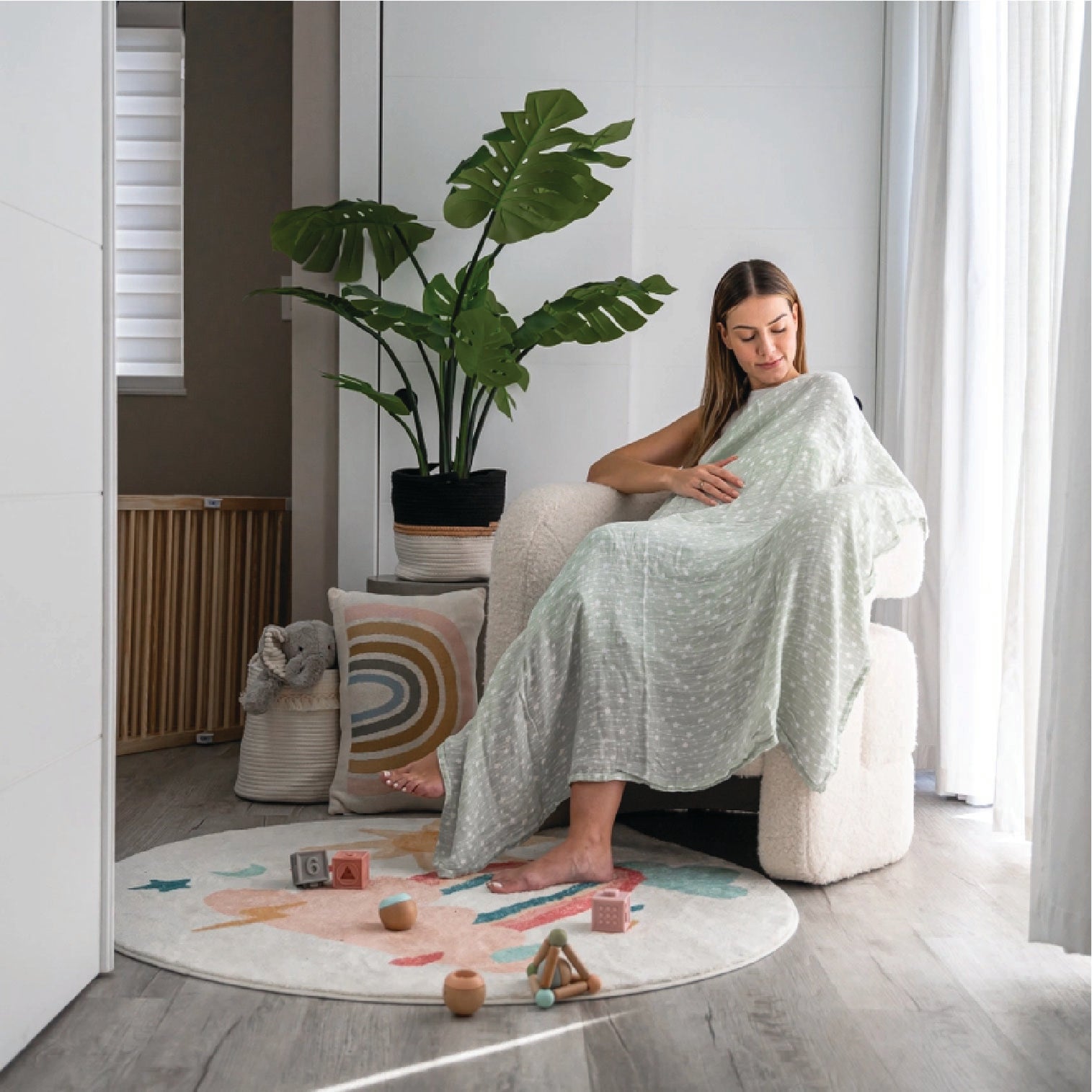 Baby Muslin Swaddle Blankets, 4 Pack