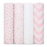 Baby Muslin Swaddle Blankets, 4 Pack